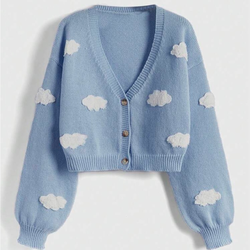 Blue and White Cloud Cardigan